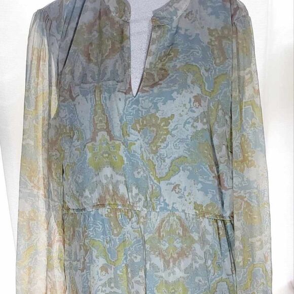 Wonderly Printer Peasant Maxi Dress suze Large New without tag. - Picture 1 of 10